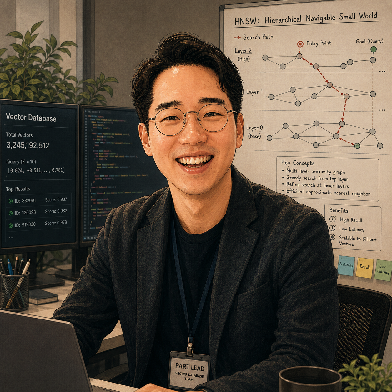정주현 Vector Database Engineer 캐리커쳐